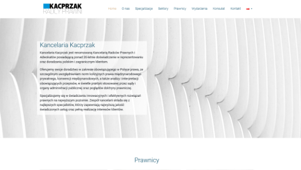 Projekt strony internetowej Kancelarii Kacprzak oraz Konsulatu Austrii